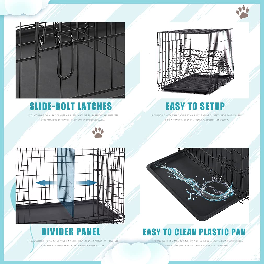 Black Metal Dog Crate E134