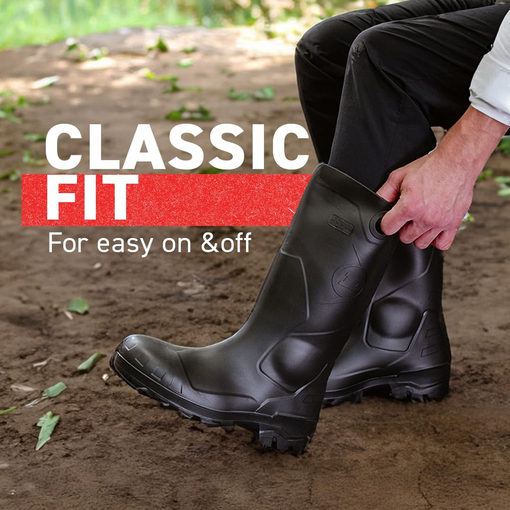 Black Steel Toe Rubber Work Boots X62210