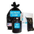42 Gallon 3 MIL Black Heavy Duty Contractor Bags Y8976