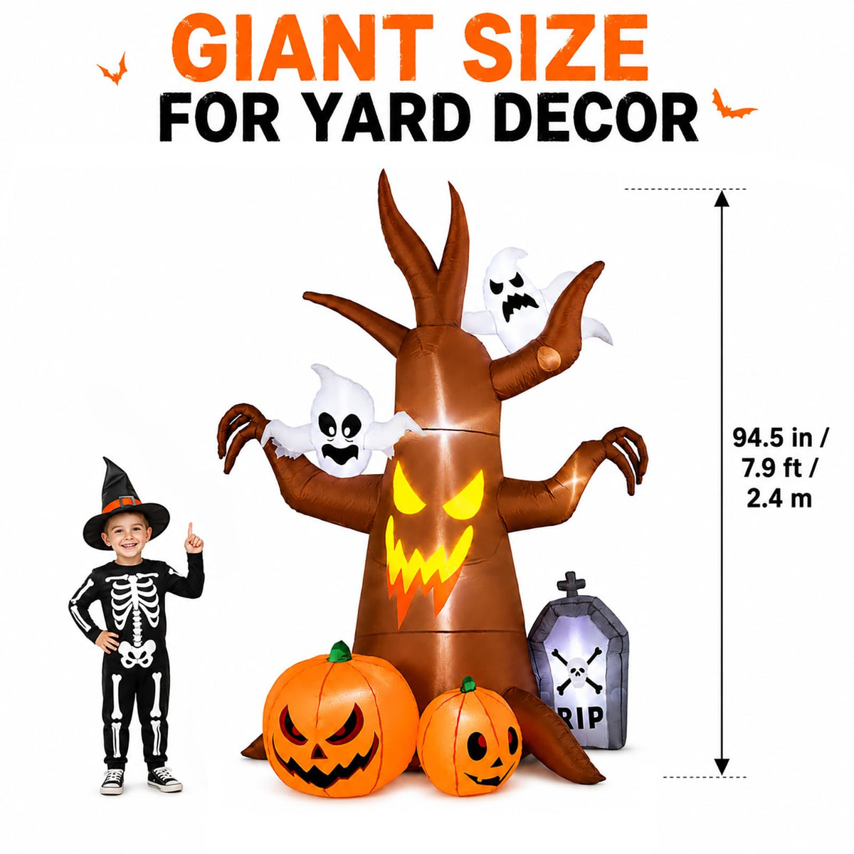 8FT Inflatable Ghost Tree Decoration D549