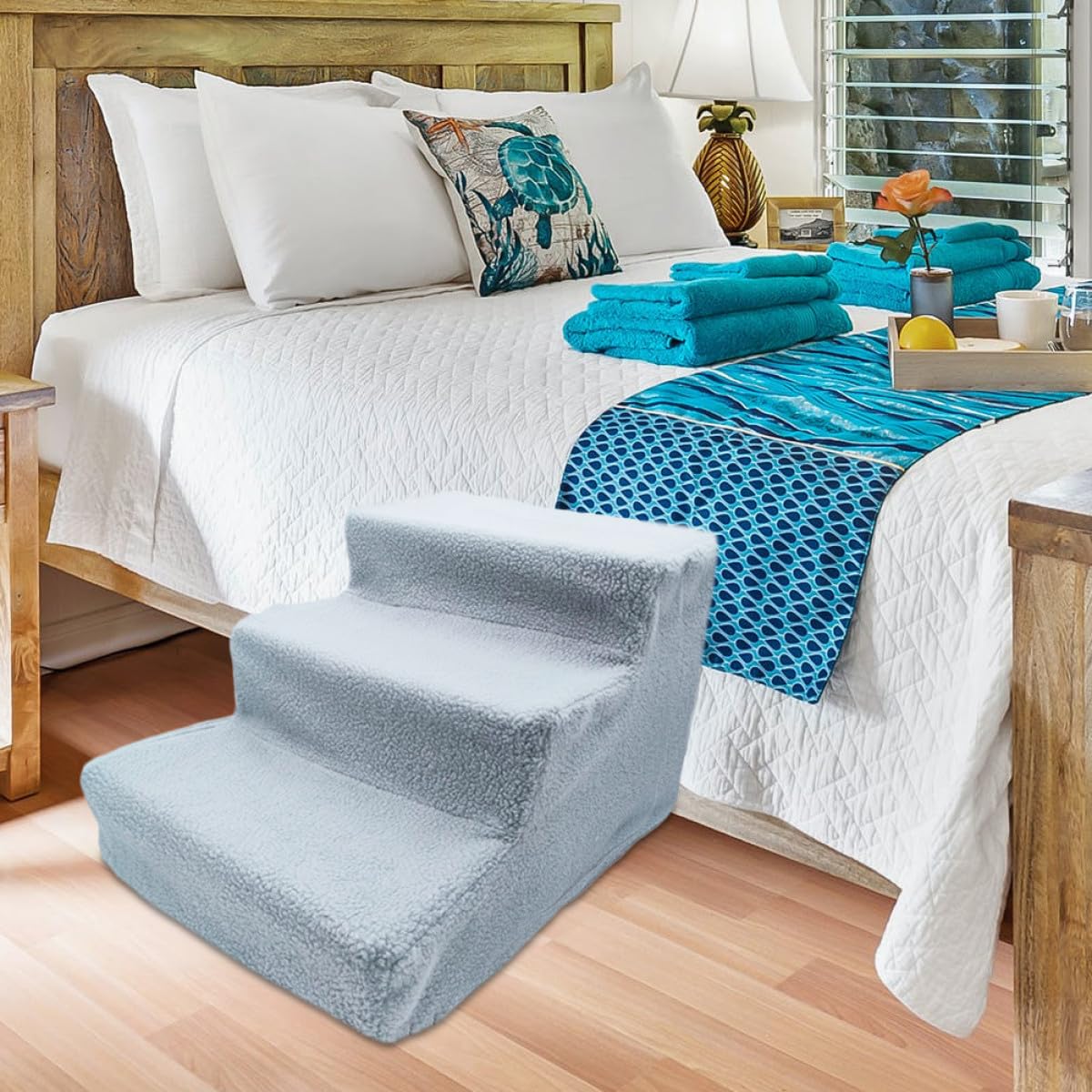 Gray Non-Slip Pet Stairs I7681