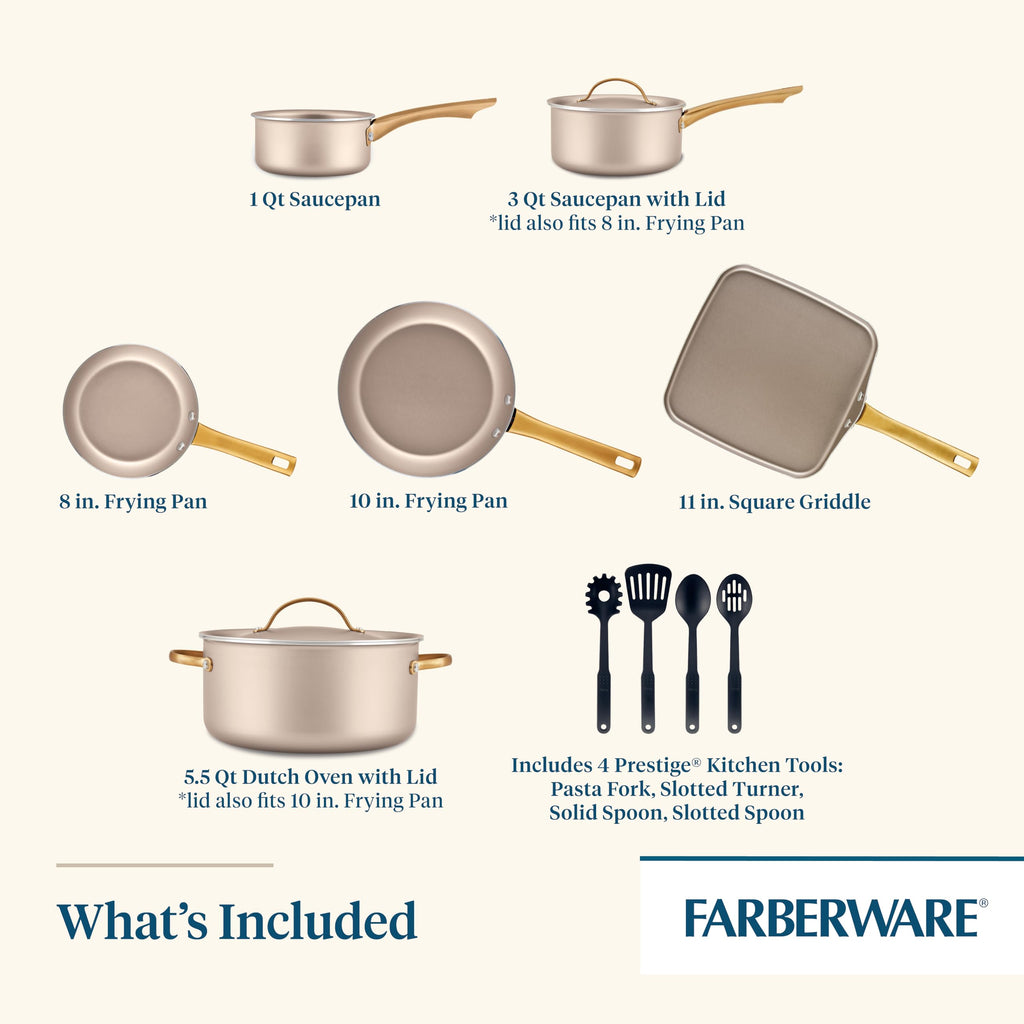 Nonstick Cookware and Pot Set with Lids, Dishwasher Safe, 12 Piece G38707