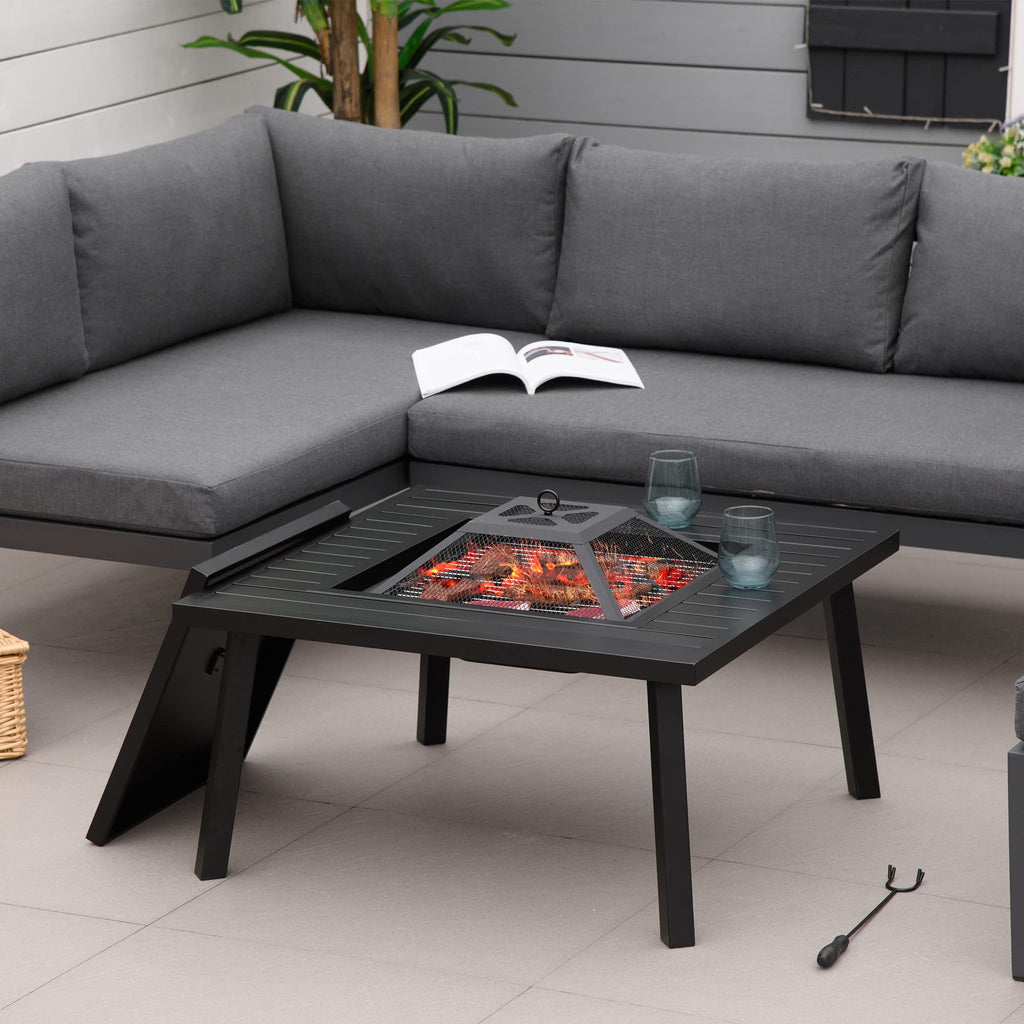 34-Inch Wood Burning Fire Pit with Grill U855