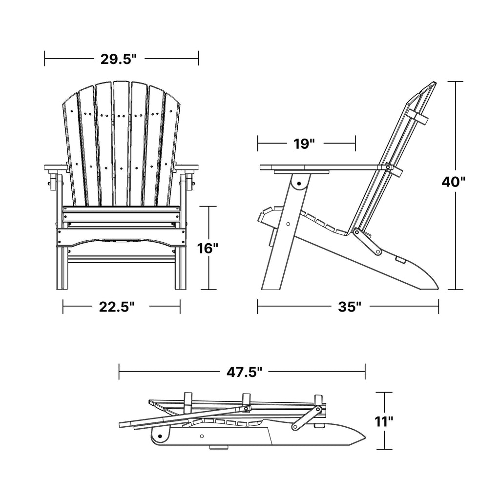Aruba Blue Folding Adirondack Chair D8654