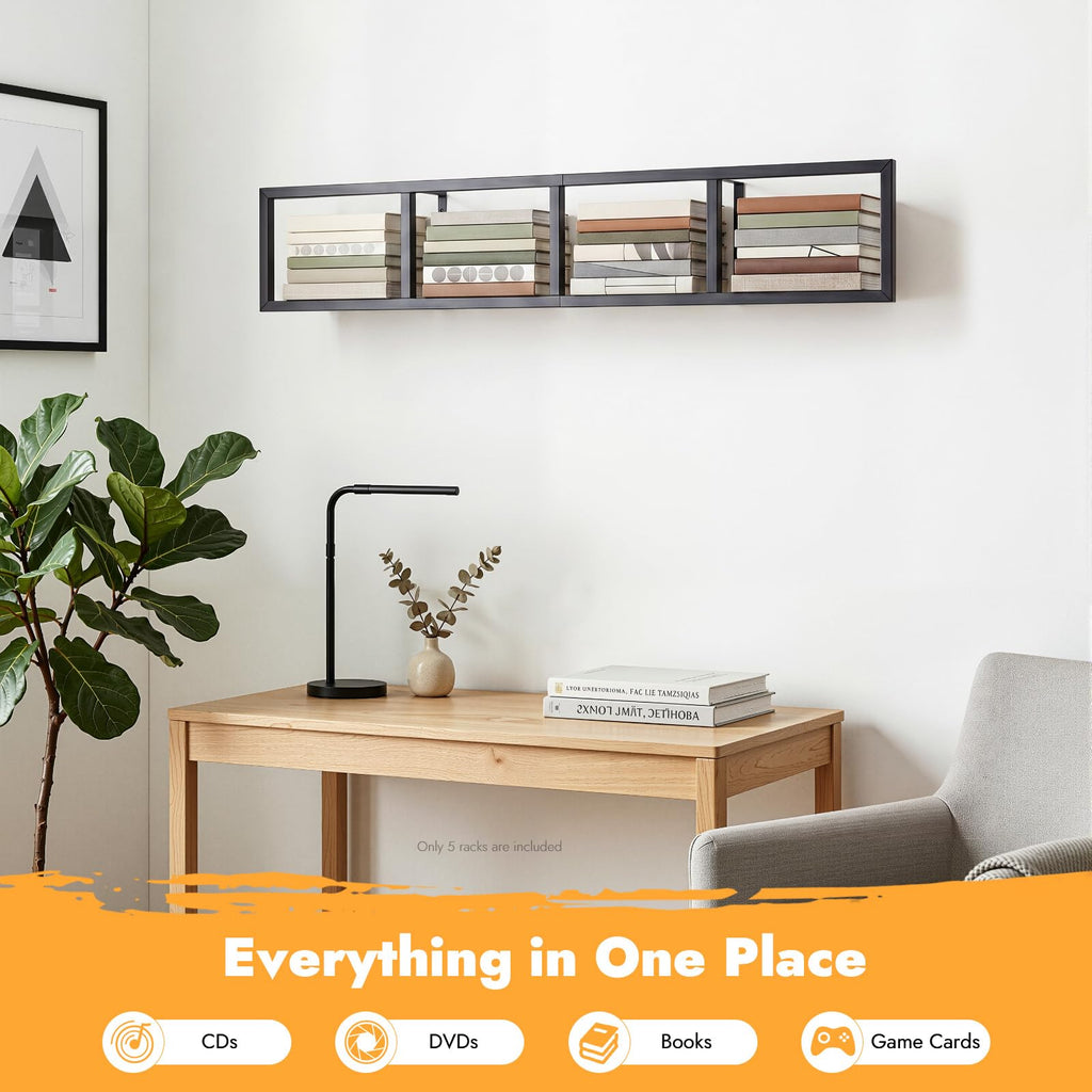 5Pcs Wall Mount Media Storage Rack I3906