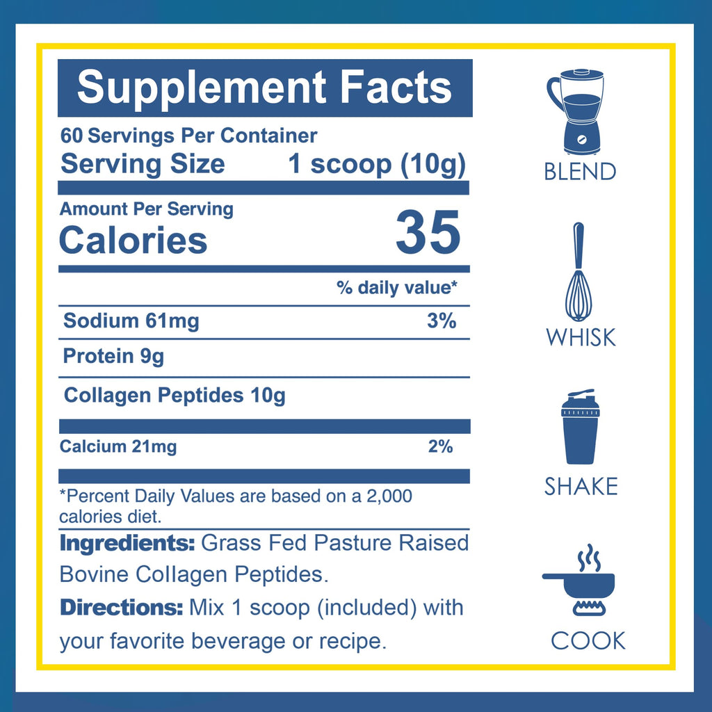 Unflavored Grass-Fed Collagen Peptides Powder 1.32 LBS I800872