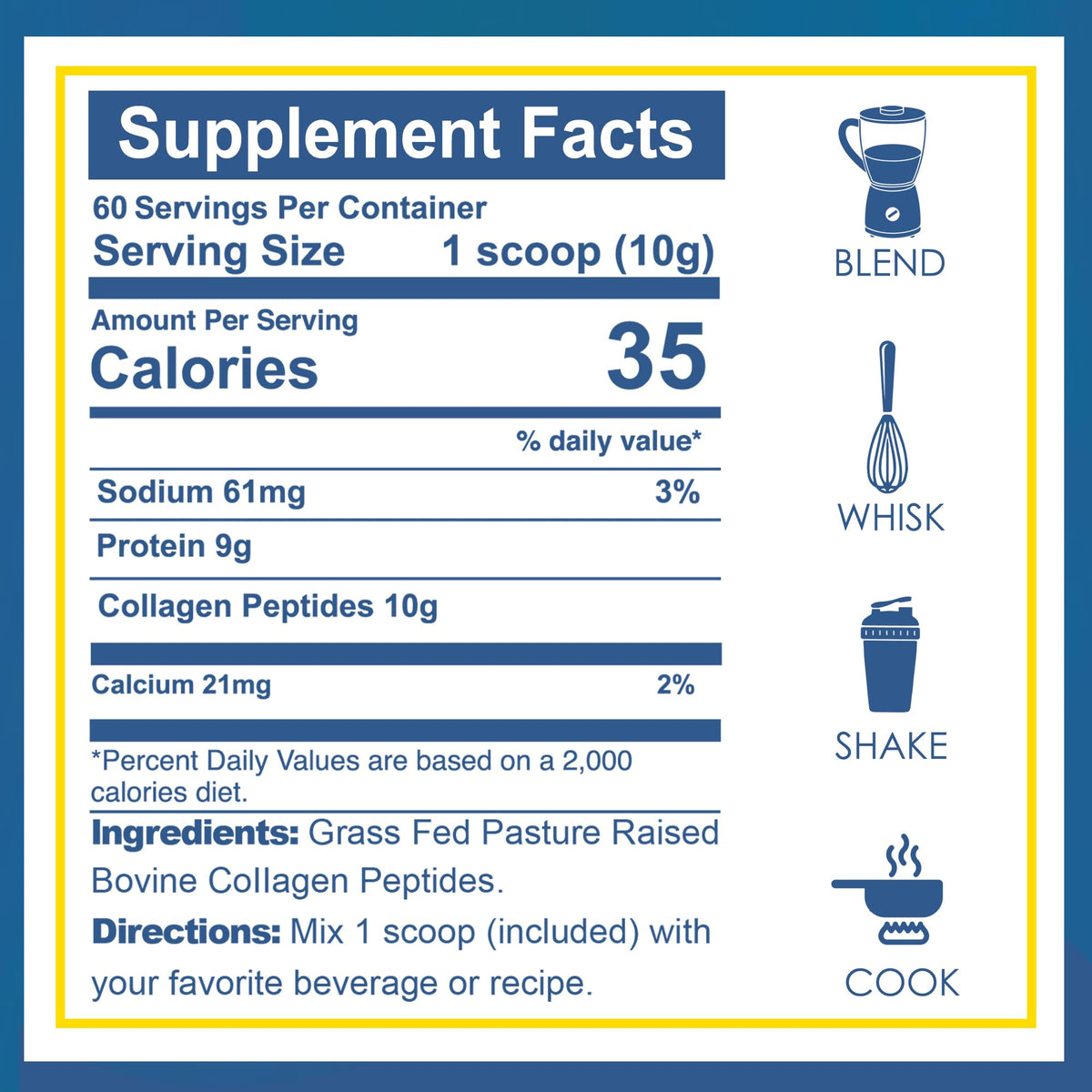 Unflavored Grass-Fed Collagen Peptides Powder 1.32 LBS I800872