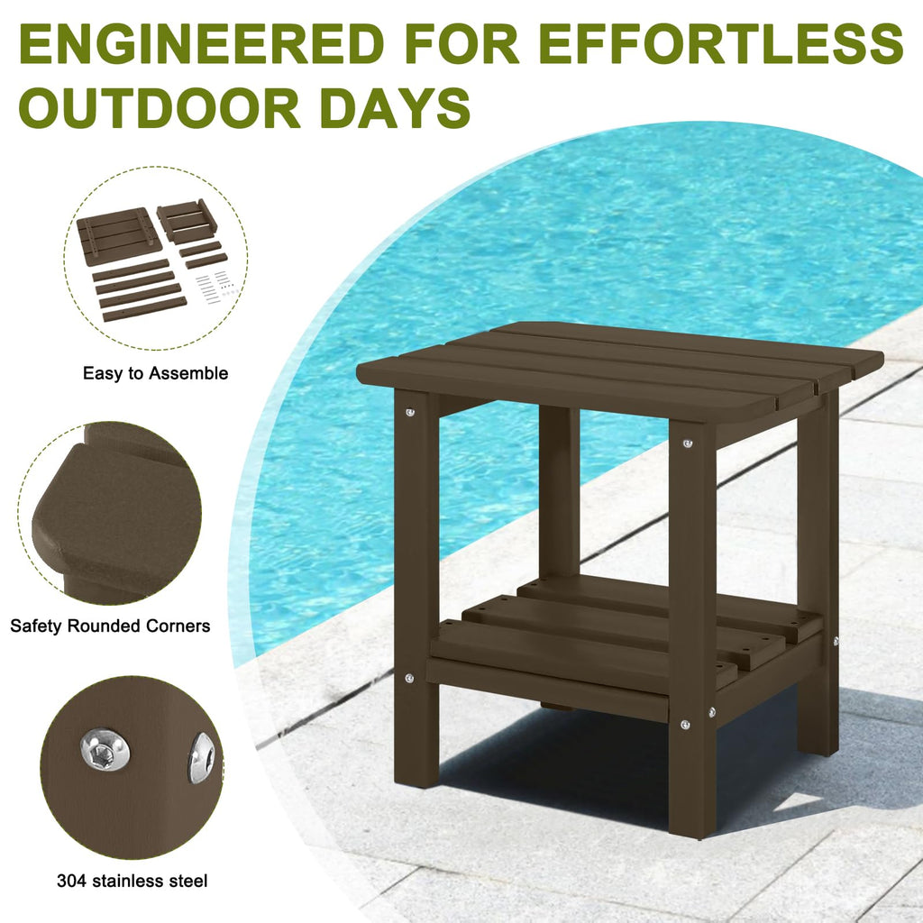 Set of 2 Dark Brown HDPE Storage Side Table S3160
