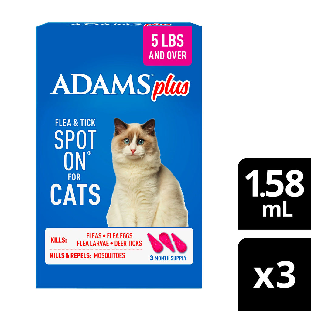 Flea and Tick Prevention Spot On for Cats 3 Pack W746025