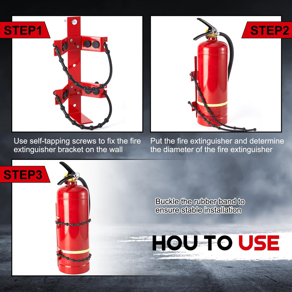 4 Pcs Fire Extinguisher Bracket, 2.5 Lb and 5 Lb, Red O644233