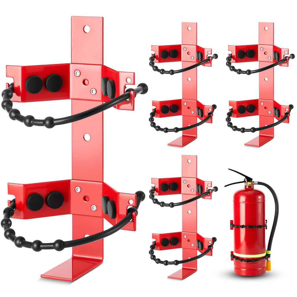 4 Pcs Fire Extinguisher Bracket, 2.5 Lb and 5 Lb, Red O644233