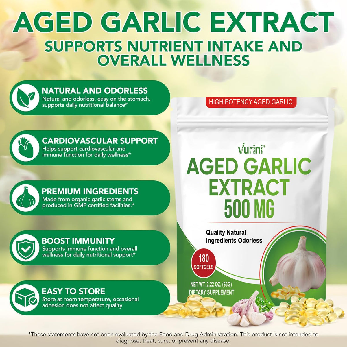 Aged Garlic Extract Capsules, 300 Softgels C196719