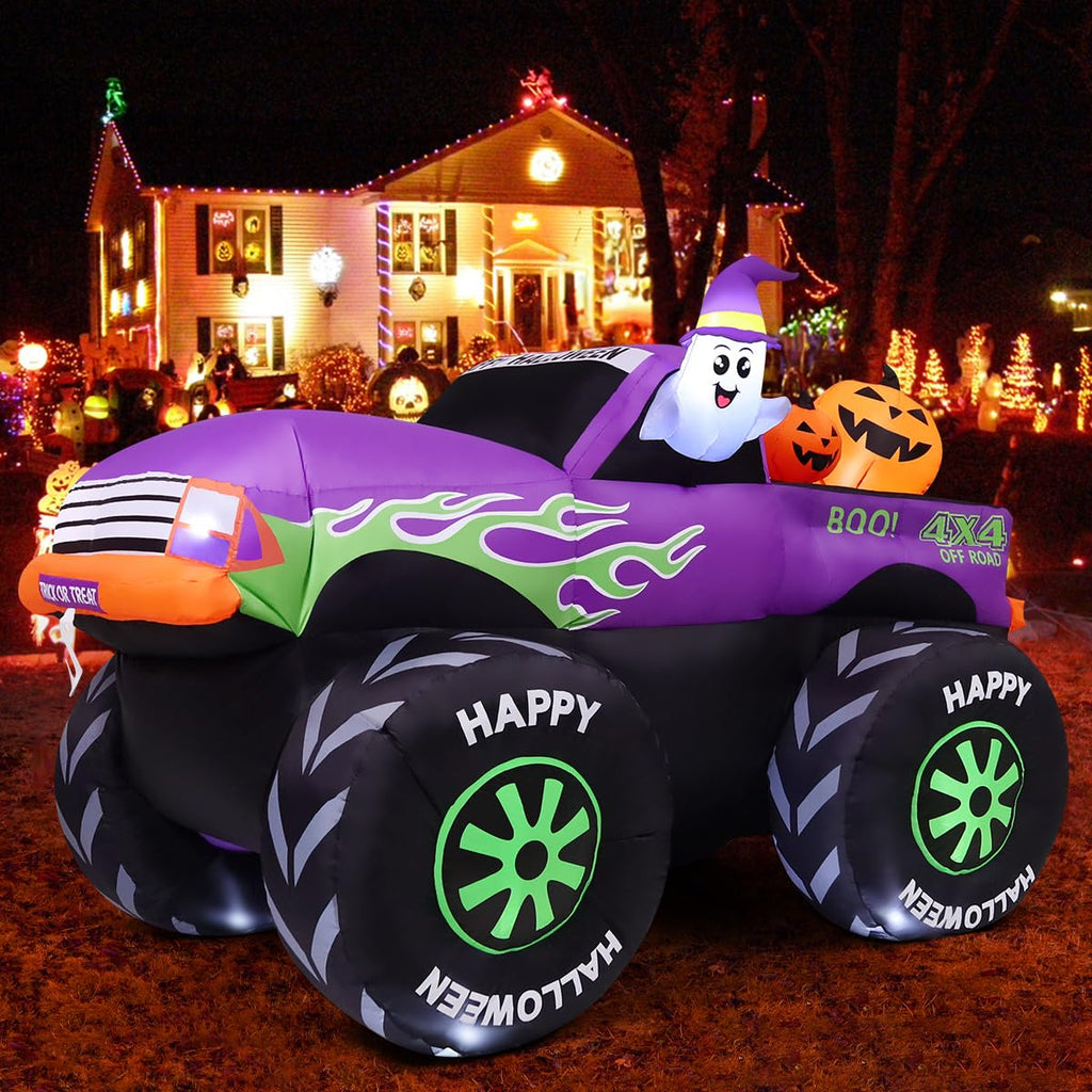 8 FT Halloween Inflatable Monster Truck with Built-in LEDs I937535