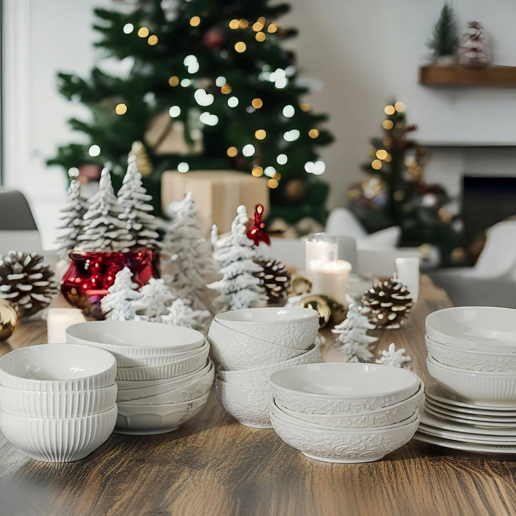 White 26 oz Ceramic Soup Bowls Set of 4 S391