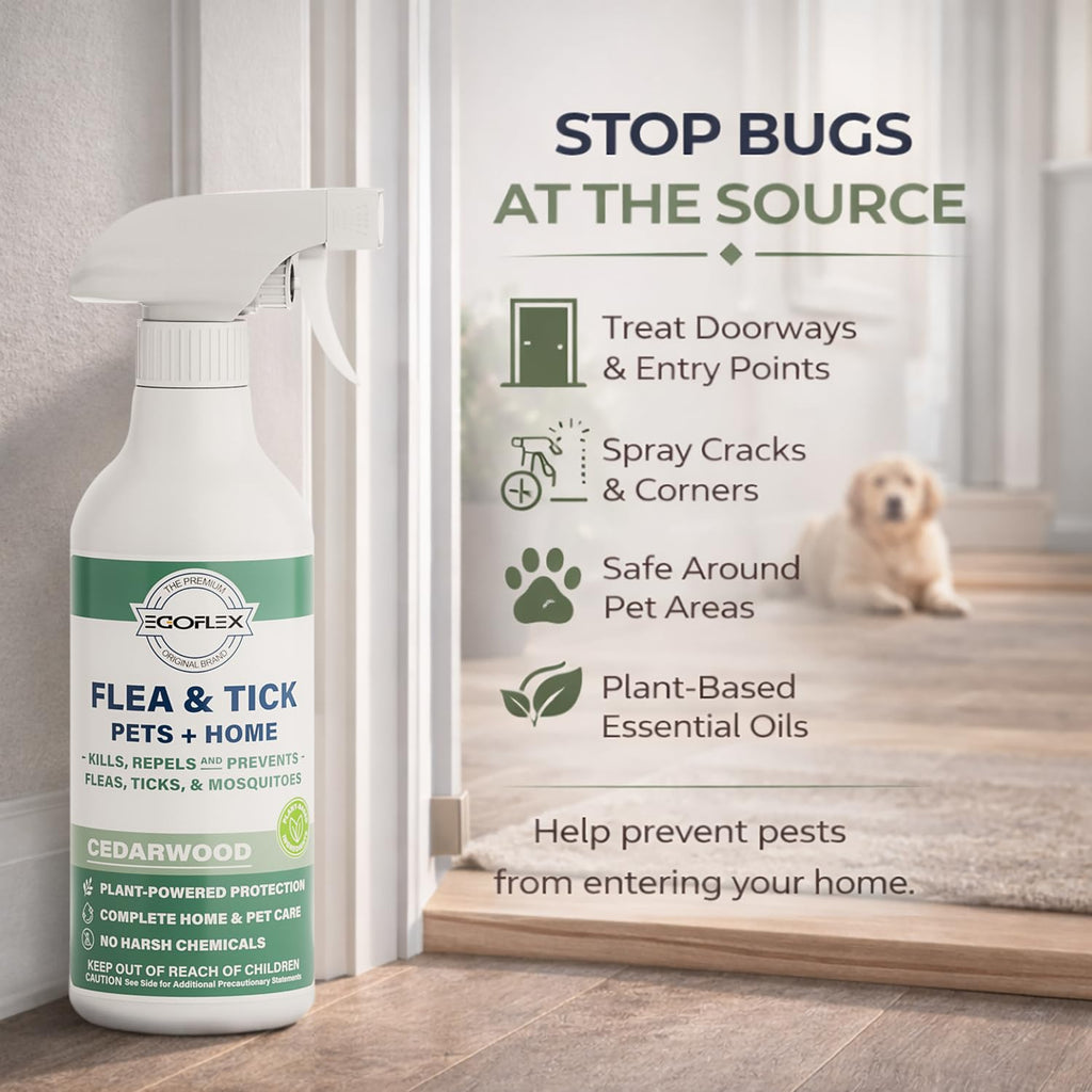 Plant-Based Flea Spray with Cedarwood Scent 16 Oz Z3589