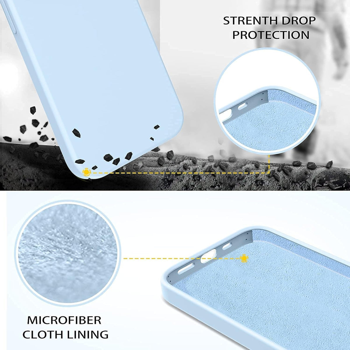Light Blue Silicone iPhone 13 Pro Max Case F654