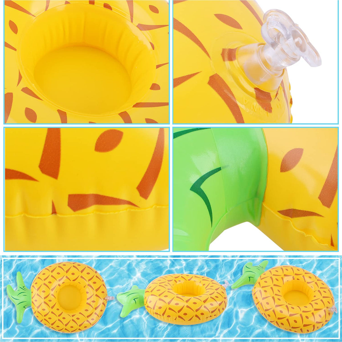 8 Pack Inflatable Drink Holders with Air Pump H474