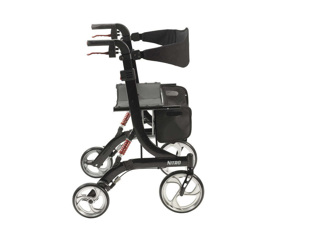 Heavy-Duty Foldable Rollator Walker with Seat, Black V27718