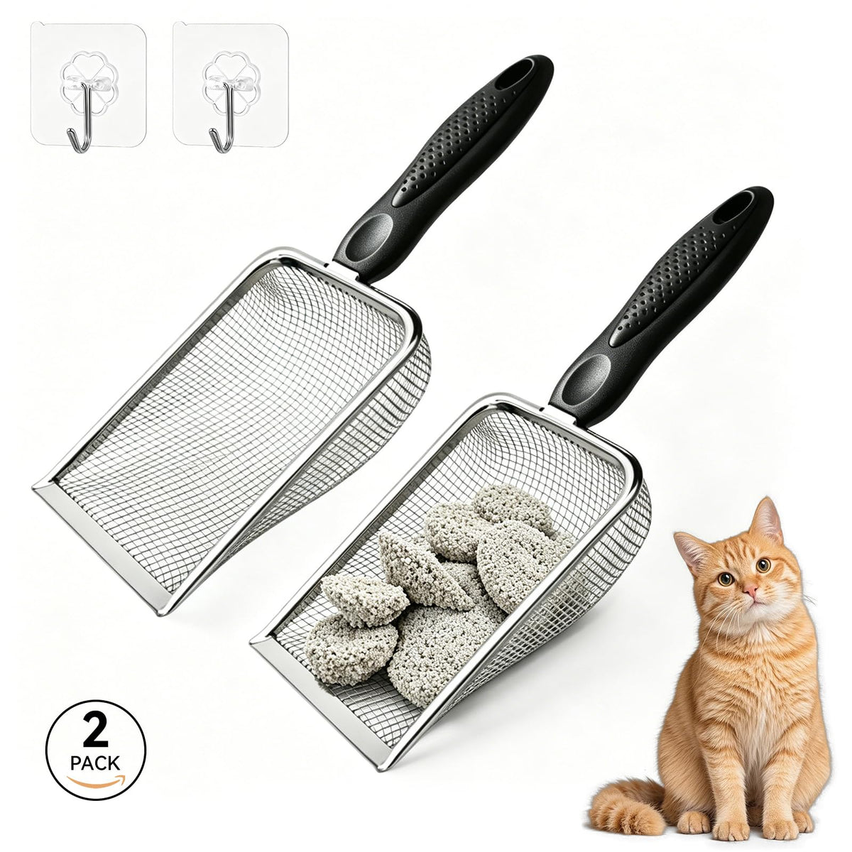Metal Cat Litter Scoop 2 Pack F97422
