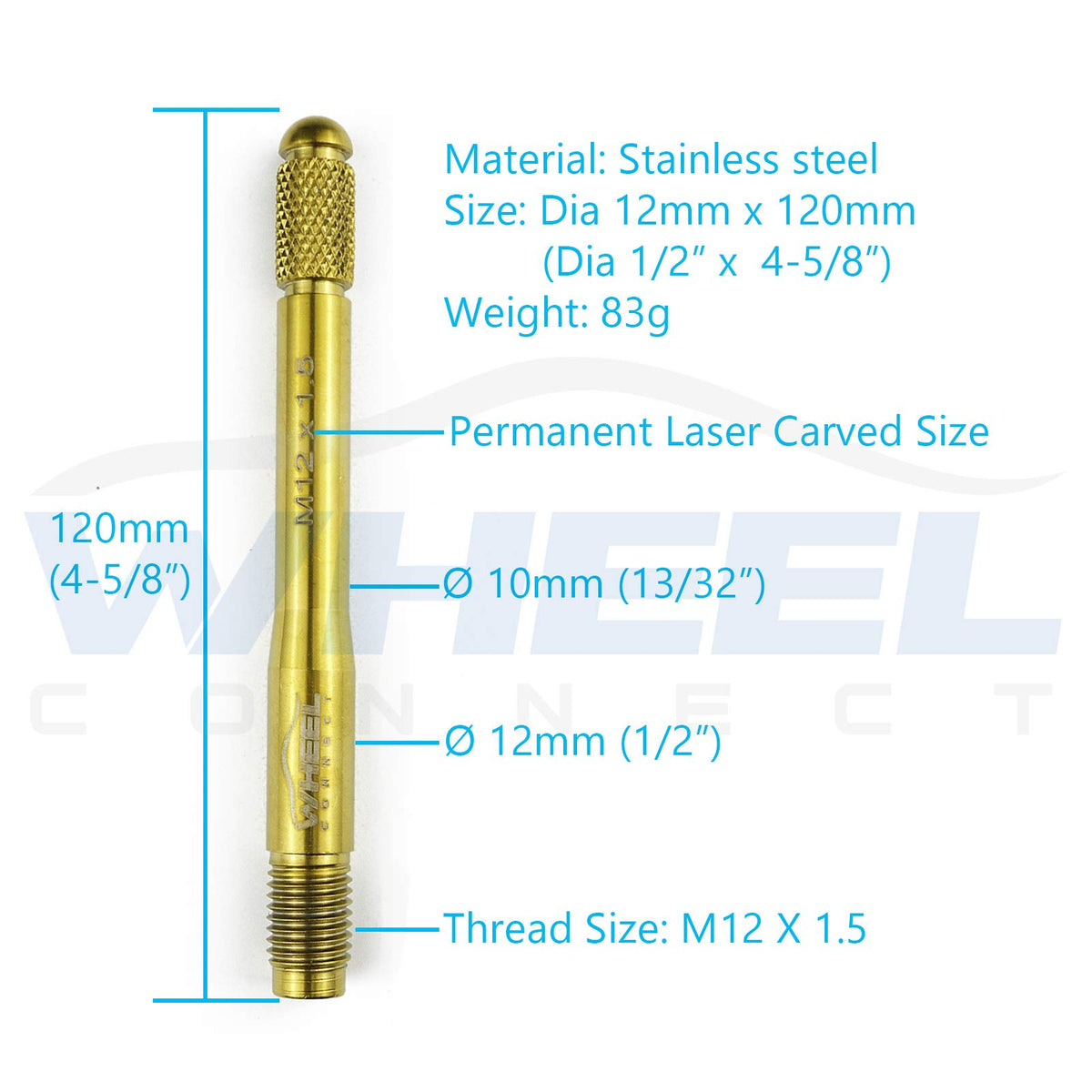 Stainless Steel Wheel Alignment Pin Set of 5 Sizes Z42220