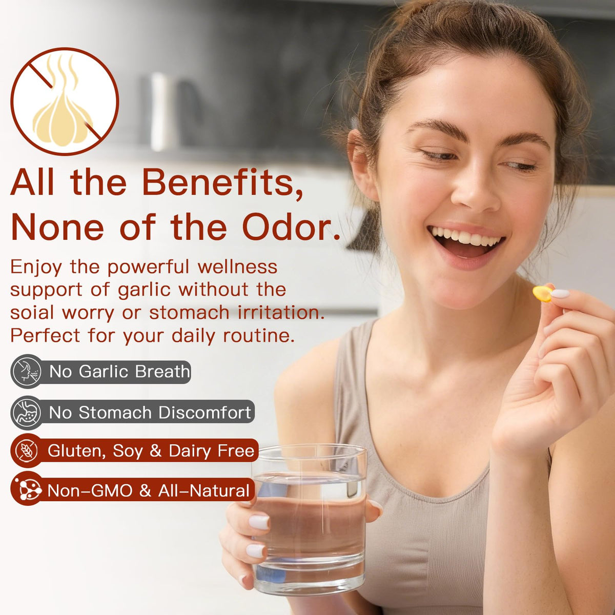 Odorless Organic Garlic Capsules 300 Count Y9019