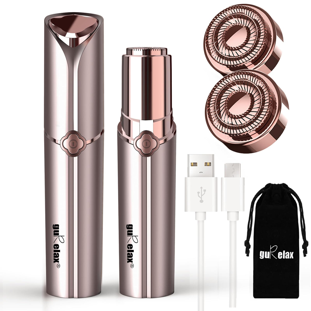 Electric Painless Facial Hair Remover with 2 Replacement Heads R859