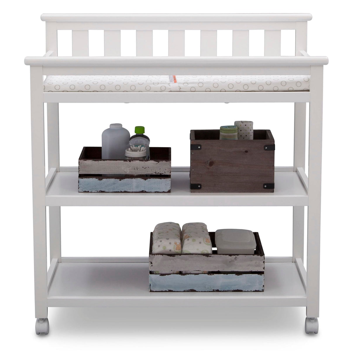 Flat Top Changing Table with Wheels and Changing Pad U186