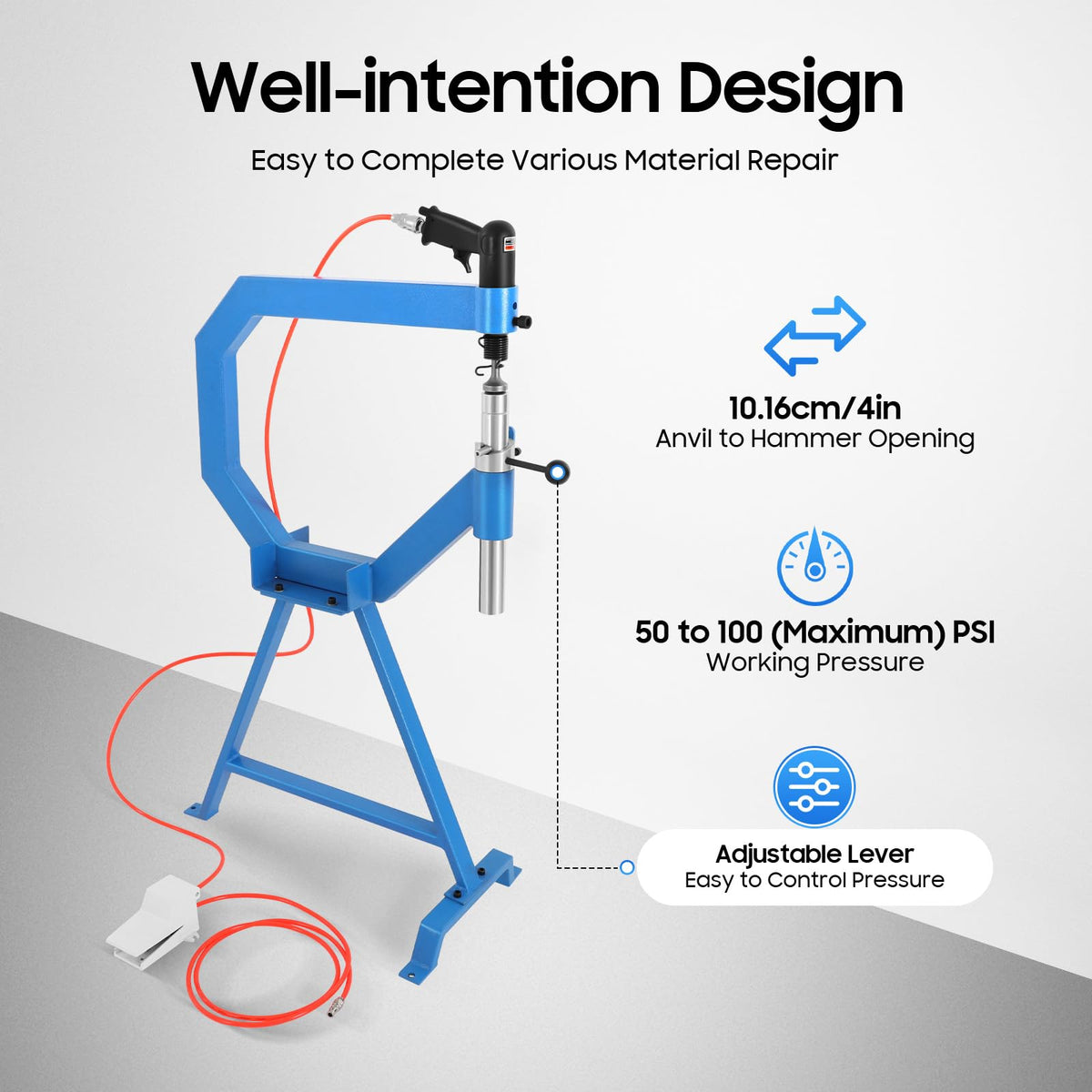 Pneumatic Planishing Hammer with 1/2/3" Anvil L4418