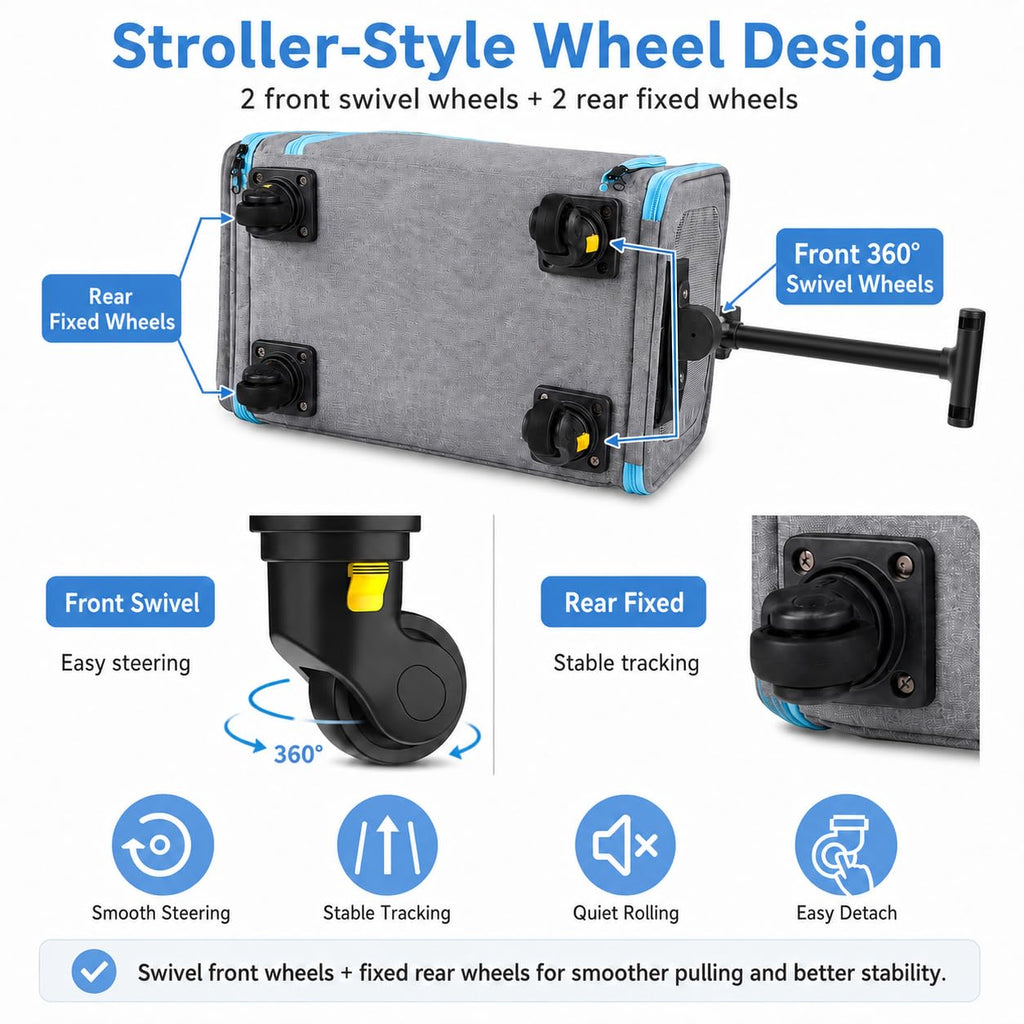 Pet Carrier with Wheels 18x11x11 Y395