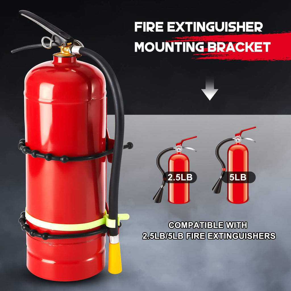4 Pcs Fire Extinguisher Bracket, 2.5 Lb and 5 Lb, Red O644233