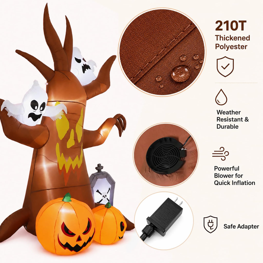 8FT Inflatable Ghost Tree Decoration D549