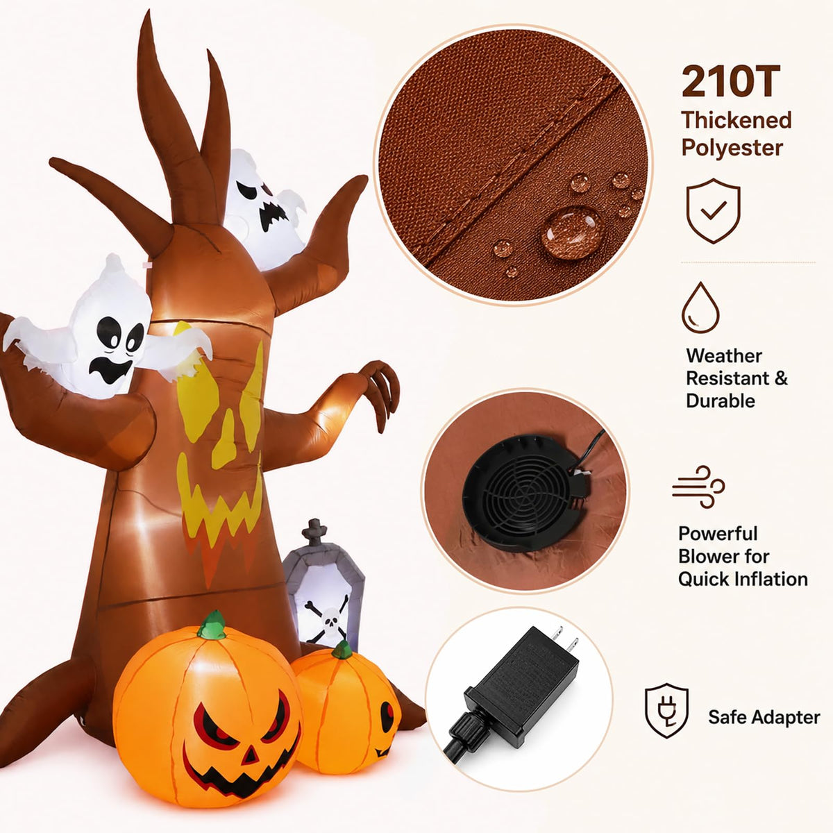 8FT Inflatable Ghost Tree Decoration D549