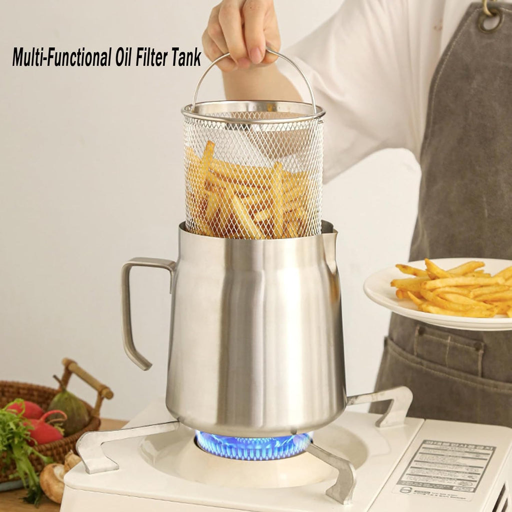 68oz 304 Stainless Steel Deep Fryer Pot with Basket C951105