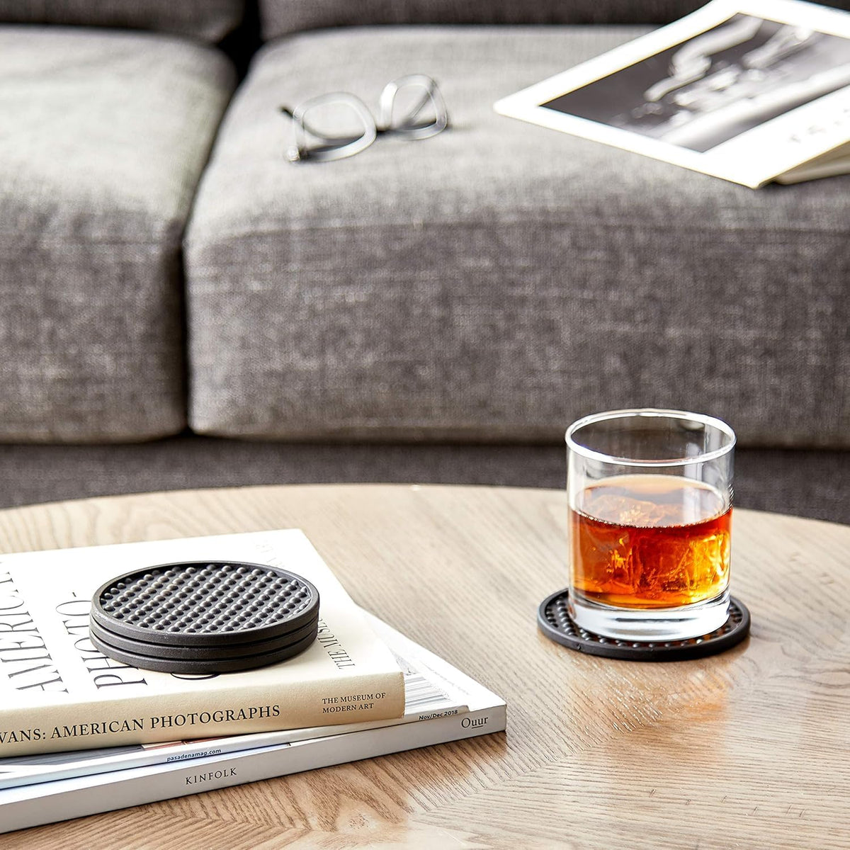Black Set of 4 Coaster E20937