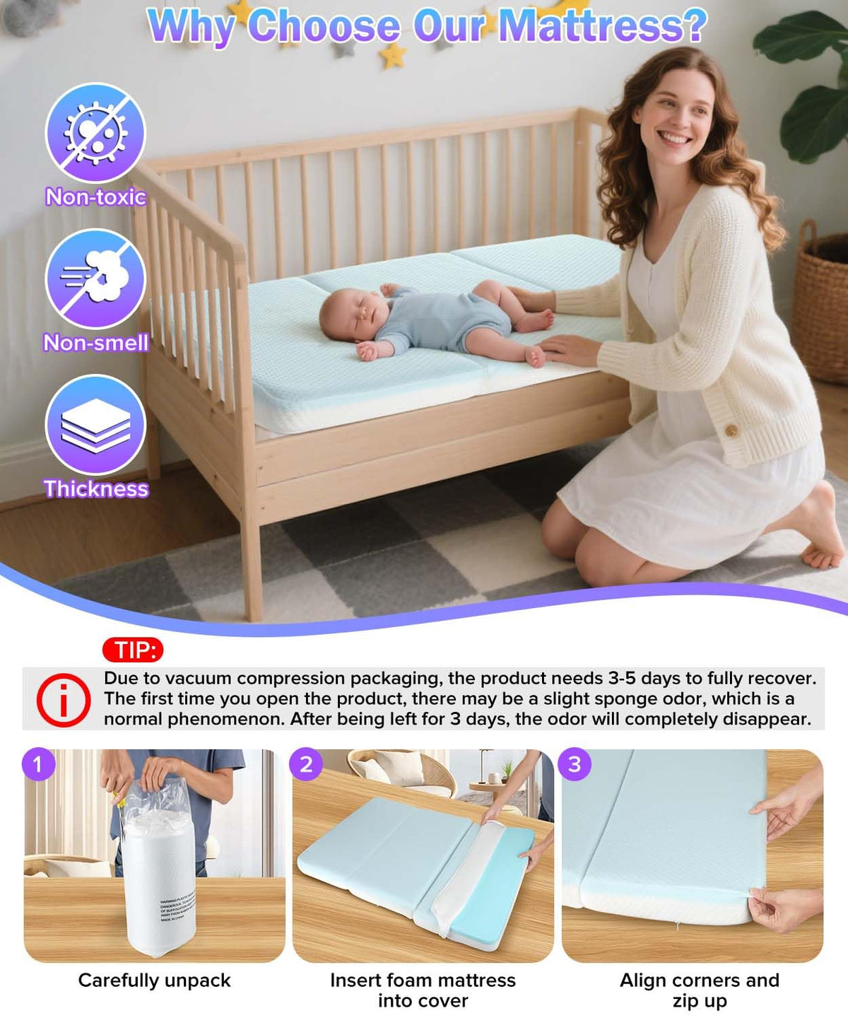 3'' Standard Crib Mattress A562