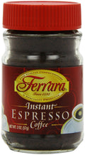 Instant Espresso Coffee 2 oz Glass Jars Pack of 6 E5637