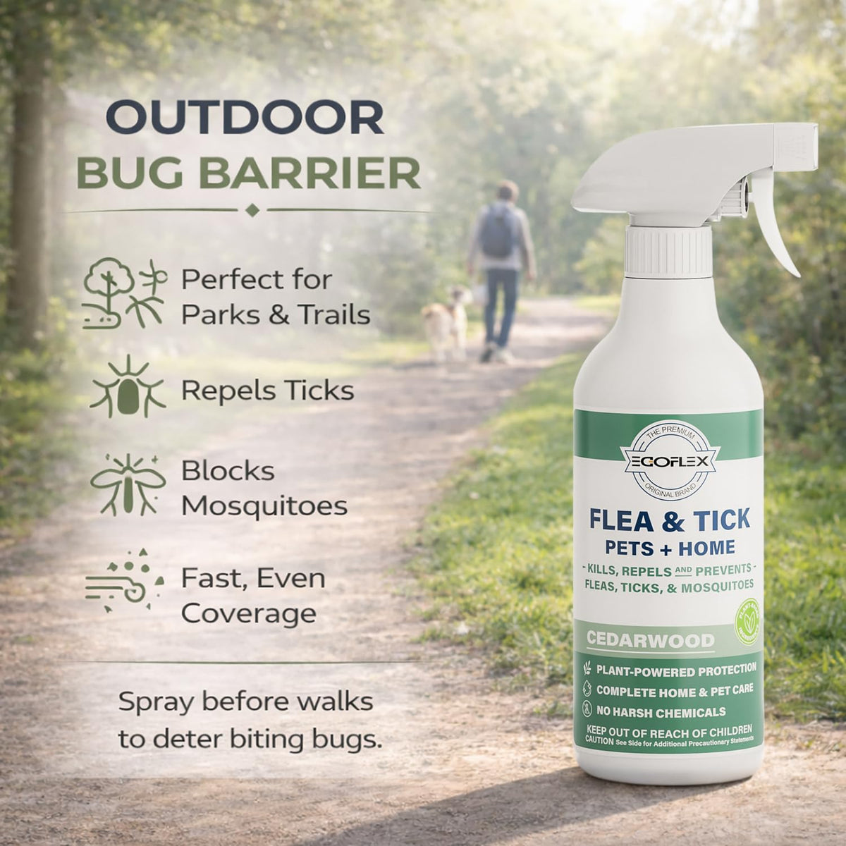 Plant-Based Flea Spray with Cedarwood Scent 16 Oz Z3589