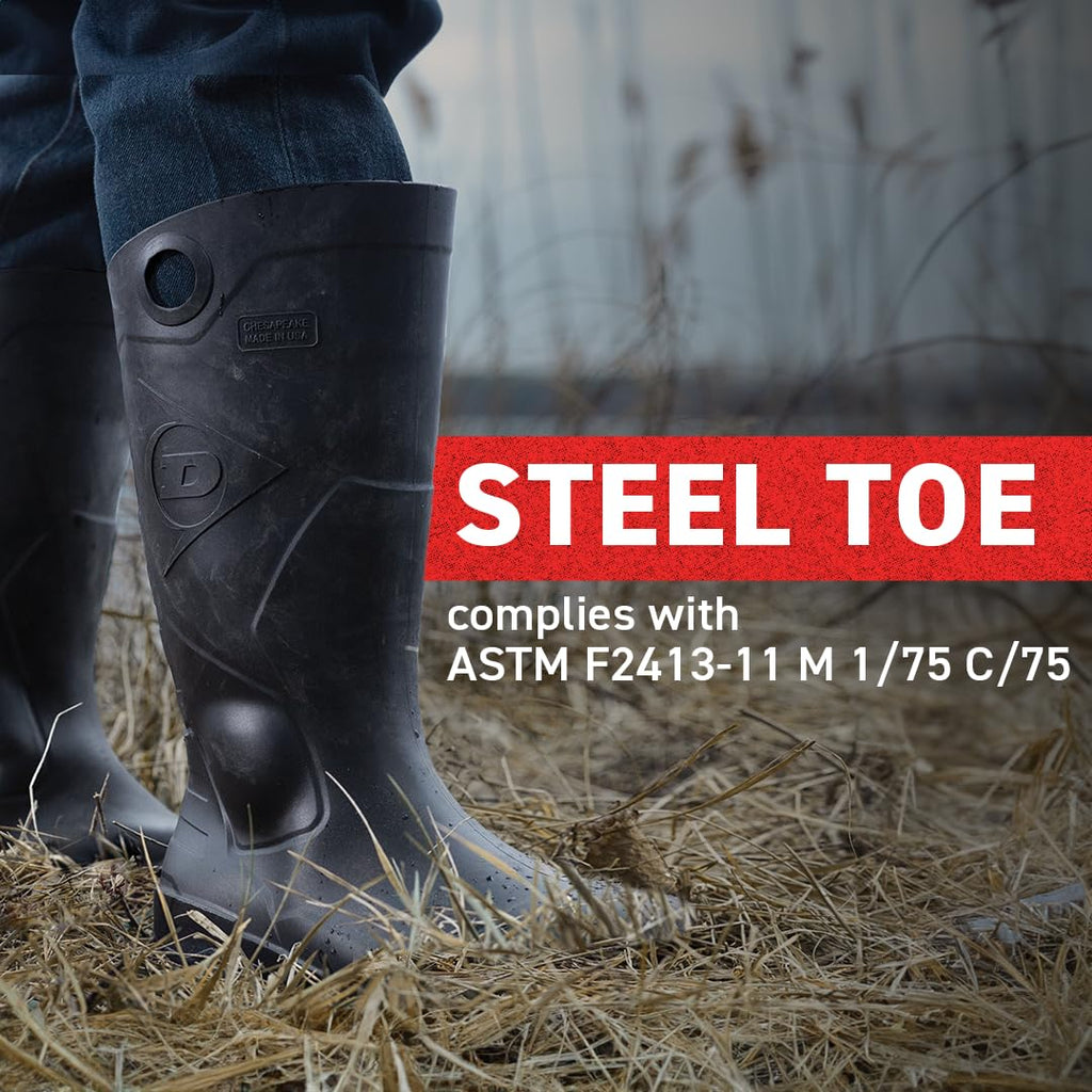 Black Steel Toe Rubber Work Boots X62210