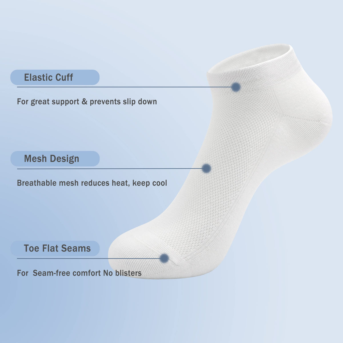 Viscose Bamboo Mesh Ankle Socks 5 Pairs O817265