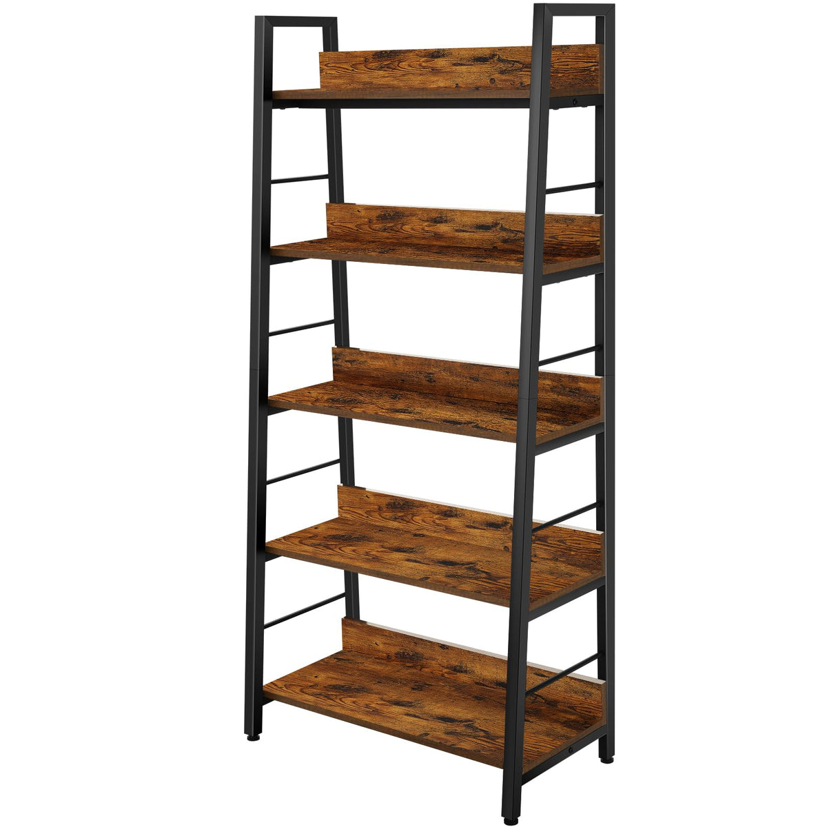 5 Tier Wood Metal Ladder Shelf Bookcase B10469