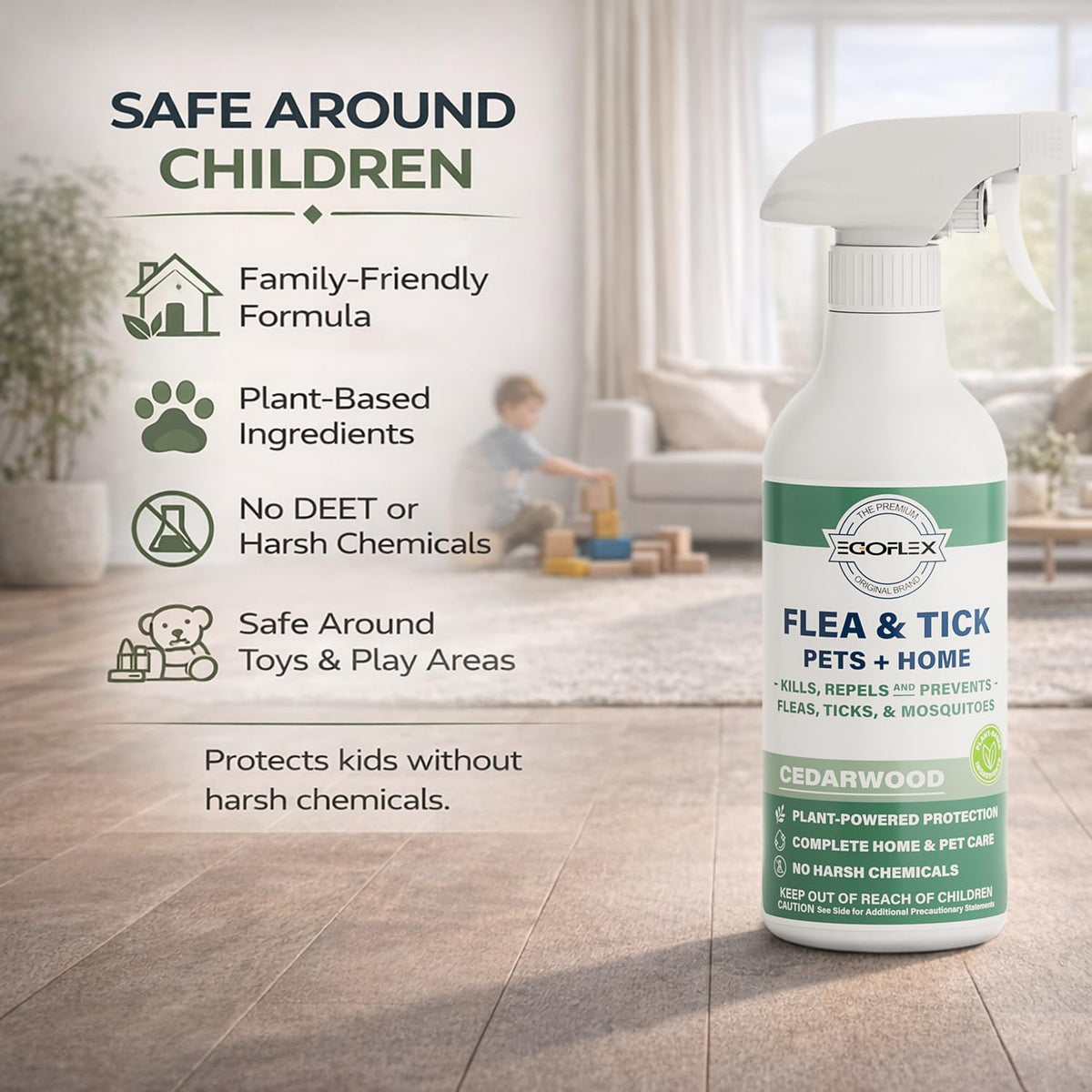 Plant-Based Flea Spray with Cedarwood Scent 16 Oz Z3589