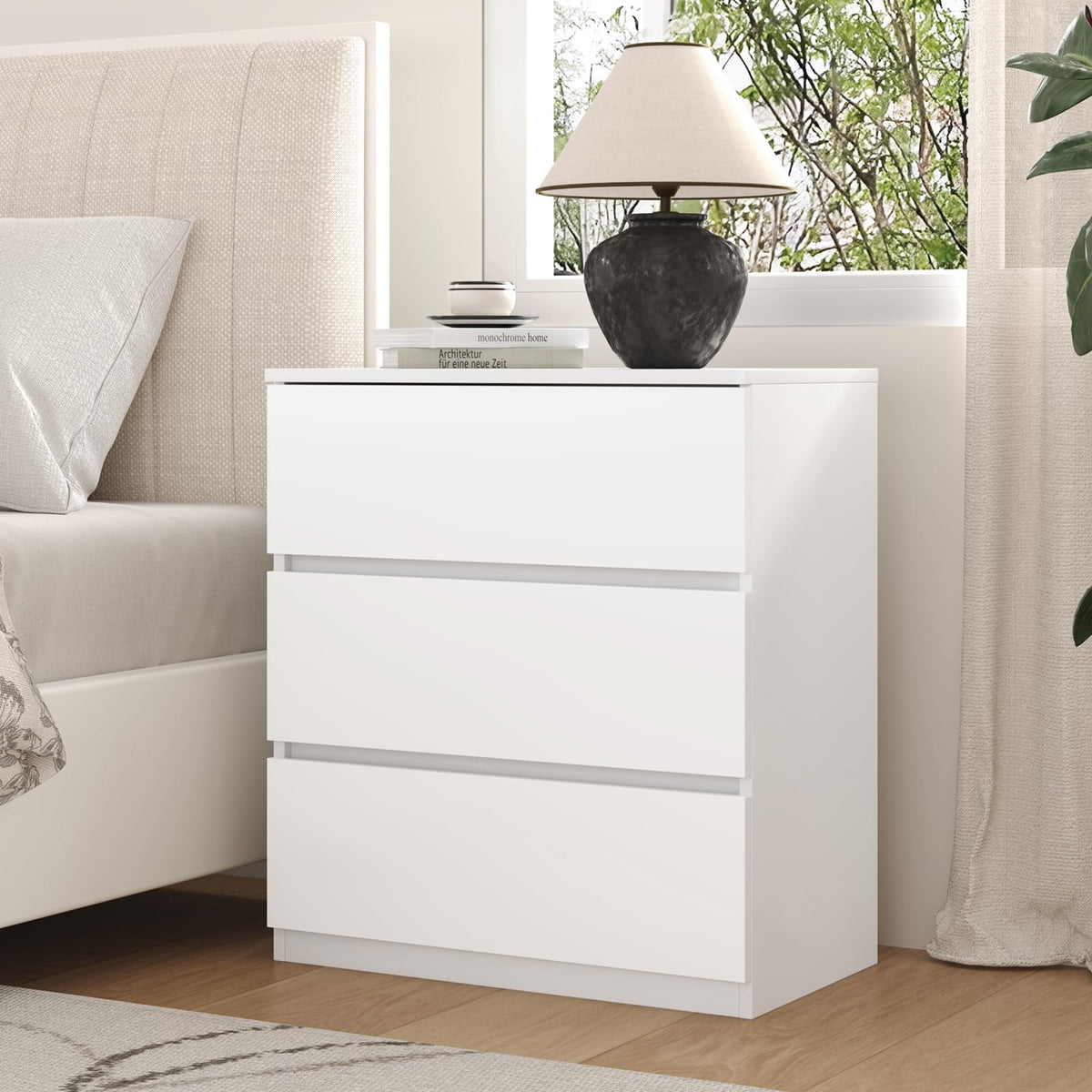 White 3 Drawer Wood Dresser A863141