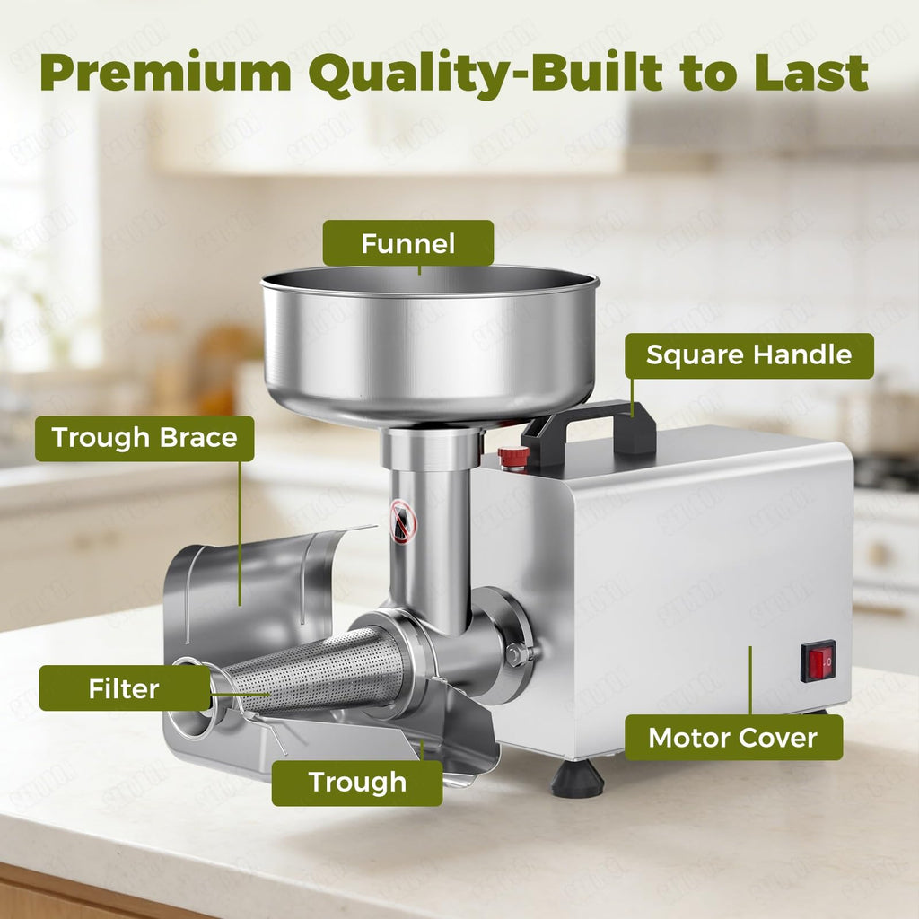450W Metal Tomato Sauce Maker 8.5in Food-Grade Stainless Steel K888