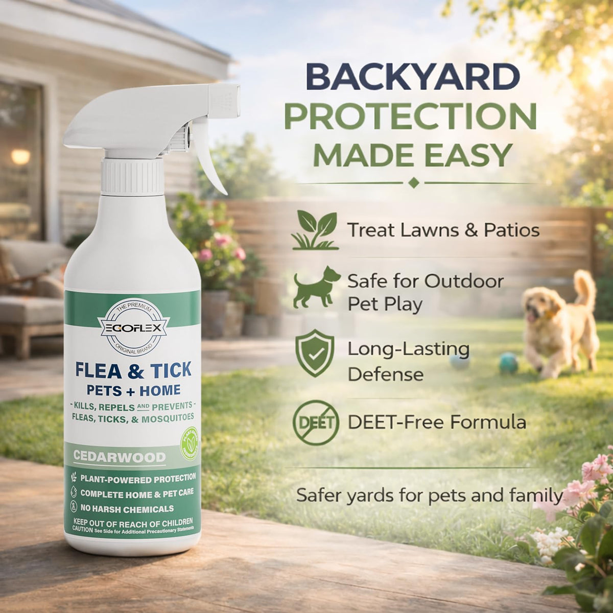 Plant-Based Flea Spray with Cedarwood Scent 16 Oz Z3589