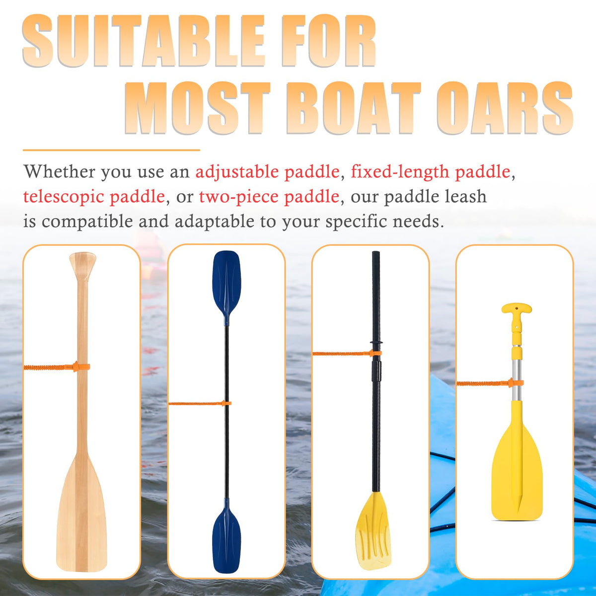 Kayak Paddle Board Leash Stretchable Strap B287