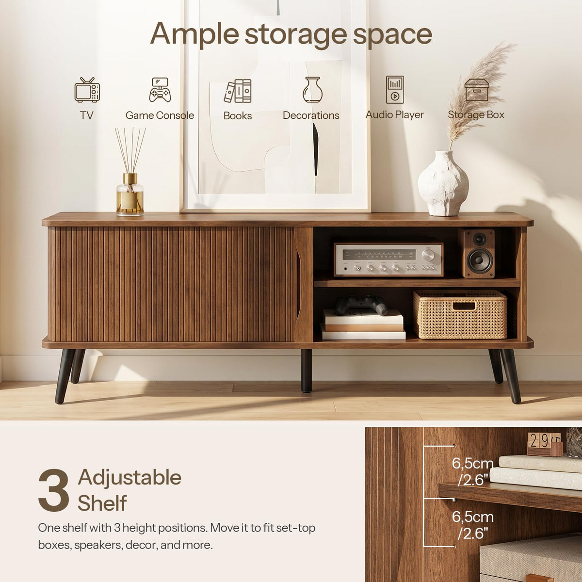Mid Century Modern TV Stand with Storage Z5762