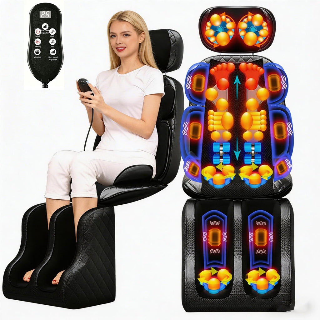 16D Electric Shiatsu Full Body Massage Mat with Foot Massager R58057