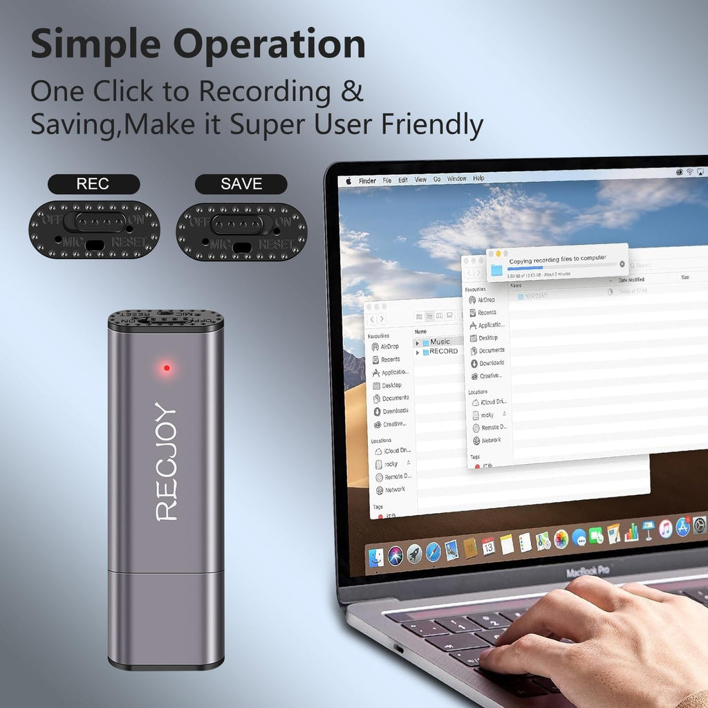 64GB USB Digital Voice Recorder with 750Hrs Storage Capacity I7546