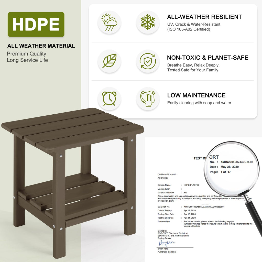 Set of 2 Dark Brown HDPE Storage Side Table S3160
