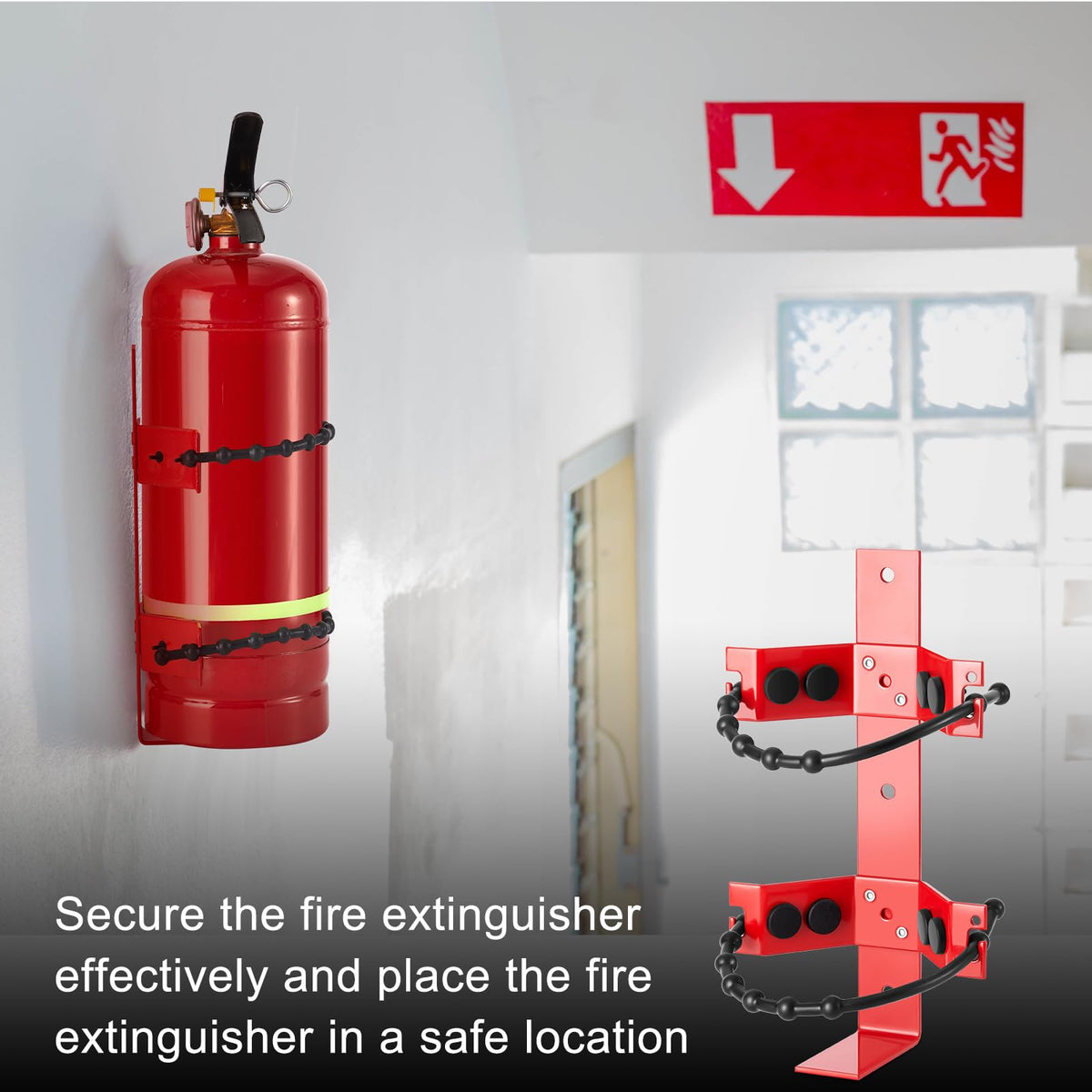 4 Pcs Fire Extinguisher Bracket, 2.5 Lb and 5 Lb, Red O644233